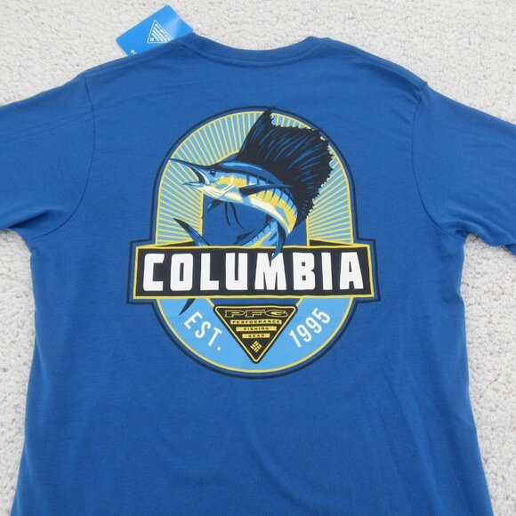 Columbia PFG Blue Graphic Short Sleeve T-Shirt Men's Size Large Tee NEW - Picture 4 of 8